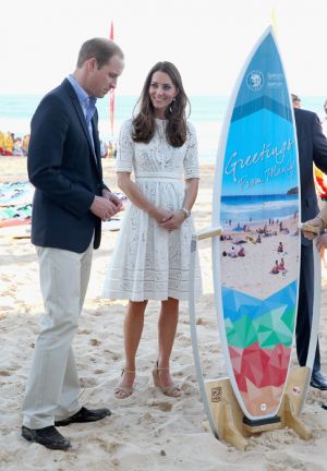 Prince William and Catherine of Cambridge wearing Zimmermann Roamer dress in Manley Sydney - royaltour 2014.jpg